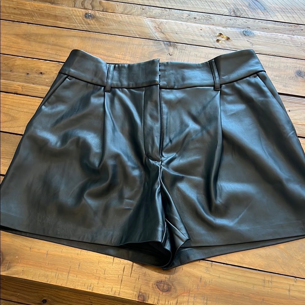 Black Leather Women's Shorts